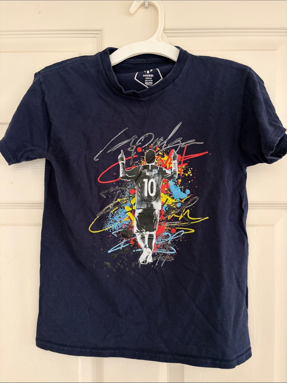 Kids Navy Messi Soccer T-Shirt - 10